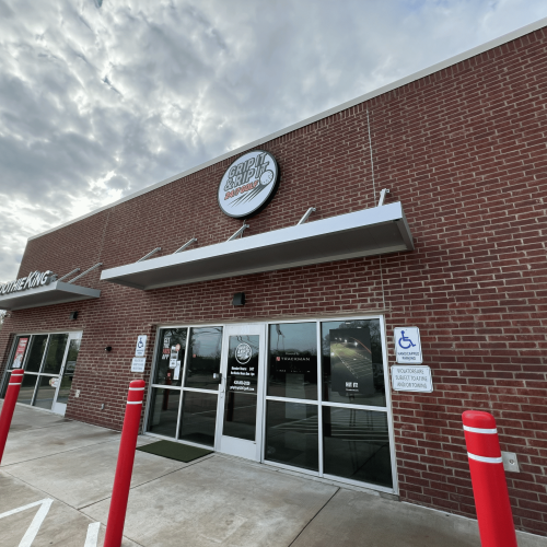 Front of Grip It & Rip It Golf building located at 2212 Crockett Road Palestine Texas